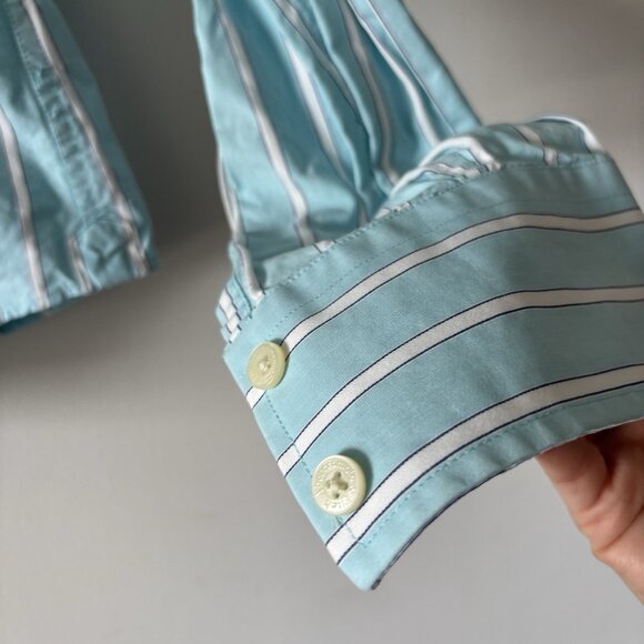 Abercrombie & Fitch Muscle Shirt Long Sleeve Mens Large Striped Y2K Preppy 2000s - Picture 4 of 14